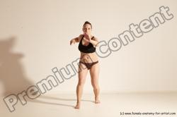 Underwear Martial art Woman White Moving poses Average long colored Dynamic poses Academic